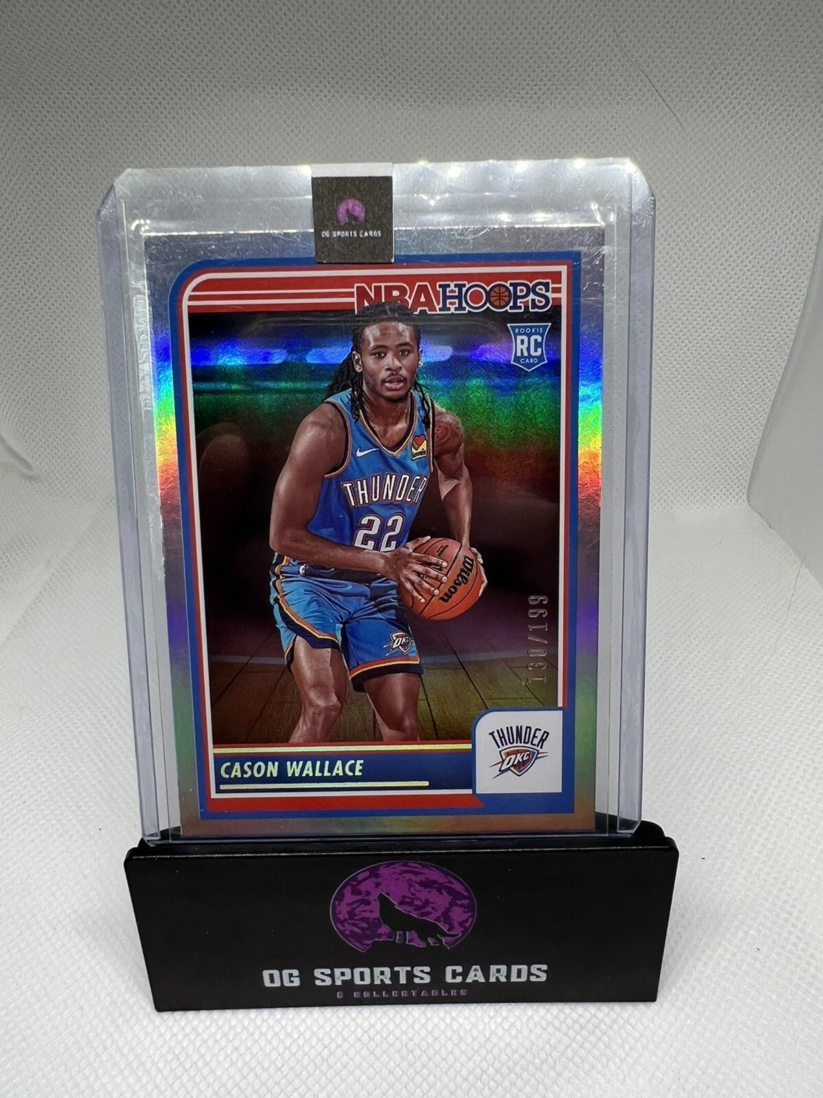 Cason Wallace RC 2023-24 NBA Hoops #252 SILVER Parallel /199 OKC Thunder