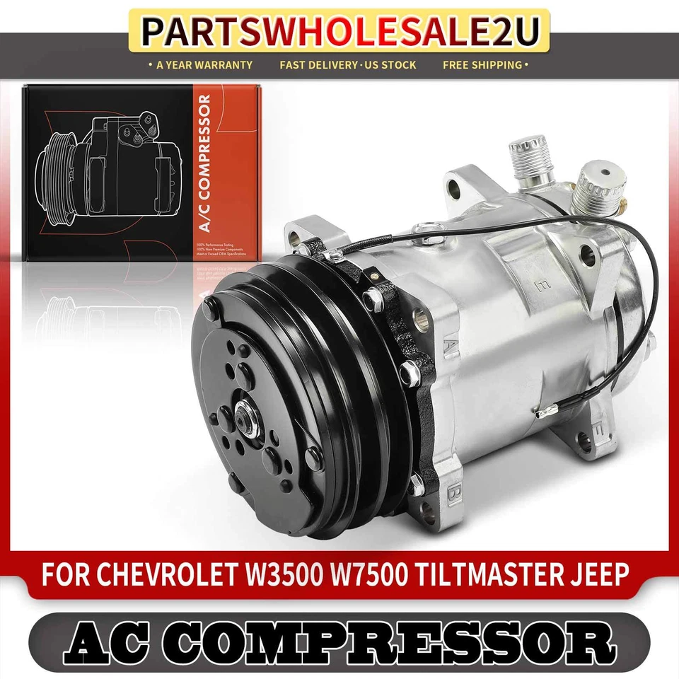 Compresor de aire acondicionado con embrague para Chevy W3500 W7500 Tiltmaster Jeep Cherokee Wrangler Foto 1 de 4