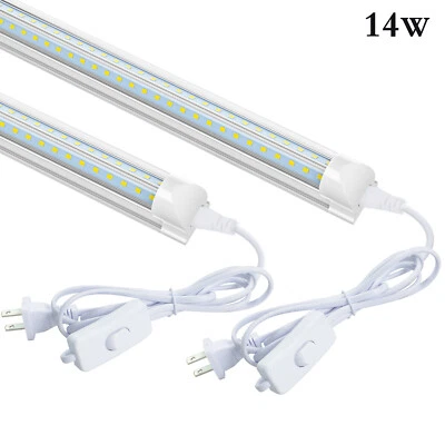 2Pcs 2FT LED Shop Light Fixtures 6000K 20W T8 Linkable Cabinet Closet Tube Light - Image 1 of 4