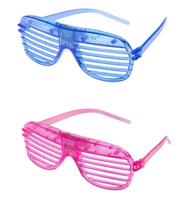 1 azul 1 rosa con obturador LED intermitentes luces ranuradas para fiesta tonos brillantes - Imagen 1 de 11