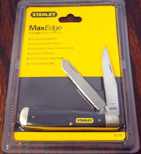Stanley Knife Made In USA 1999 SL10 2 Blade Trapper Black Delrin Handles NIP - Picture 1 of 2