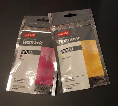 Compatible Lexmark 100 XL Yellow & Magenta Ink Cartridges by Staples - Image 1 of 2