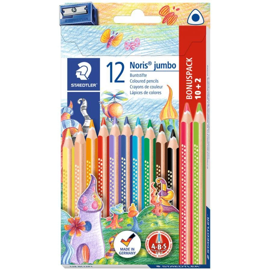 STAEDTLER Dreikant-Buntstift Noris jumbo, 10+2 Etui - Bild 1 von 1
