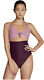 Speedo Potent Purple Tie Front 1pc Swimsuit Swimswear WOMENS SZ 8 ZP-4848 Speedo Potent Purple Tie Front 1pc Swimsuit Swimswear WOMENS SZ 8 ZP-4848