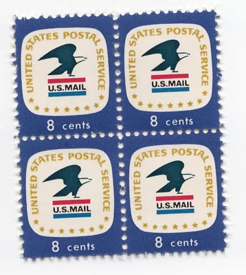 Scott #1396 Blue Eagle US Mail Block of 4 Stamps - MNH - Image 1 of 2