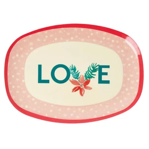 RICE: Rechteckiger Teller aus Melamin, Christmas Love Print, XMEPL-AW20LO - Bild 1 von 1