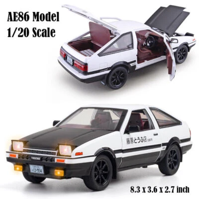 1:20 Scale Initial D Toyota TRUENO AE86 Model Car Toy Sound Light Collectible - Image 1 of 4