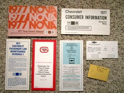 Chevrolet Nova 1977 de fábrica GM original conjunto manual del propietario completo Foto 1 de 4
