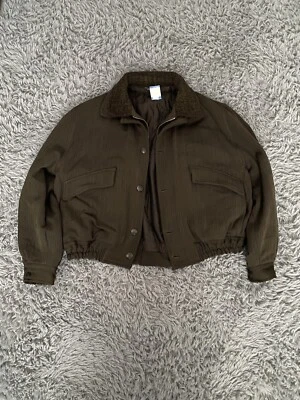 Chaqueta De Colección Ivano Biagi Ropa Deportiva Verde Oliva Lana Poliéster Cuello Foto 1 de 4