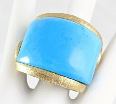 Anillo de magnesita Rivka Friedman retirado 18K revestido satinado tallado East West Scroll  Foto 1 de 4