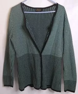 Women's Pendleton Checkered Turquoise Blue One Button Sweater Vest Size Med VTG? - Picture 1 of 7