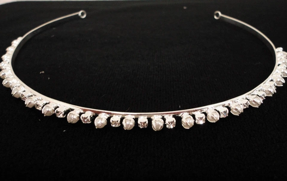 Elegante diadema de diamantes de imitación de perlas finas accesorio para el cabello C8029 Foto 1 de 3