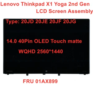 Lenovo ThinkPad X1 Yoga 1a 2da Generación WQHD OLED Pantalla LCD Táctil 01AX899 01AW977 - Imagen 1 de 5