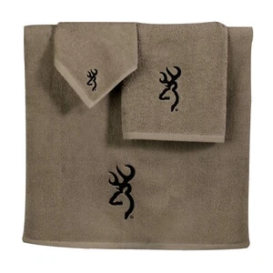 Browning Buckmark 6pc Bath Accessory Set 3pc Towel, Nite Lite, Soap Dish, Cup - Picture 1 of 4