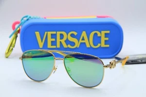 NEW VERSACE KIDS VK 2002 1002/3R GOLD YELLOW AUTHENTIC FRAMES SUNGLASSES 52-13 - Picture 1 of 4