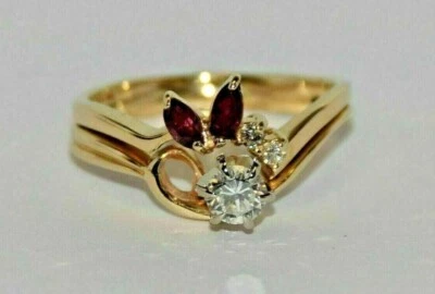 Conjunto de anillo de compromiso de plata 925 de granate creado en laboratorio de corte marquesa de 2 quilates Foto 1 de 4