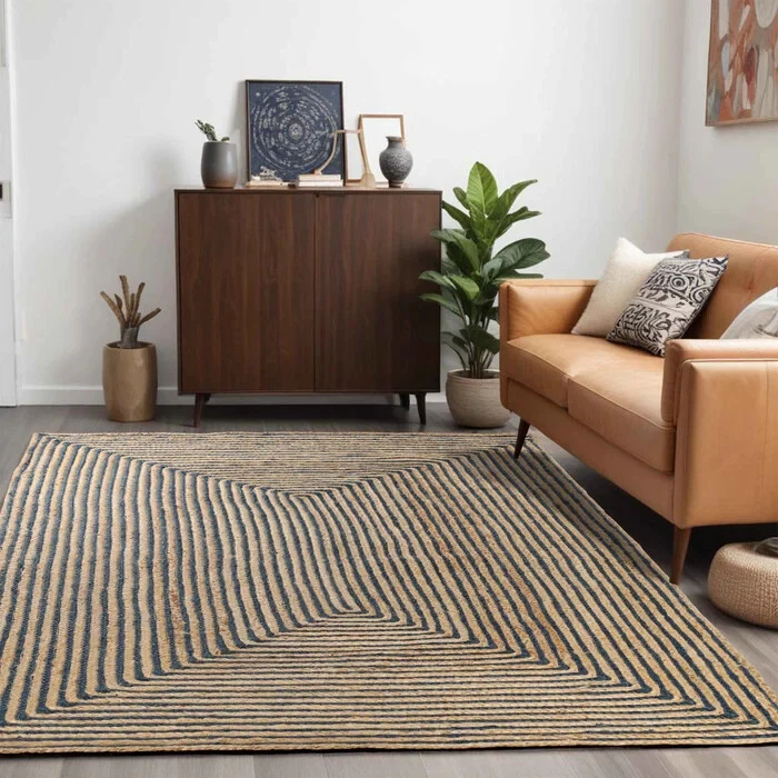 Alfombras reversibles de yute trenzado tejidas a mano para interiores y exteriores o alfombra para corredores Foto 1 de 1