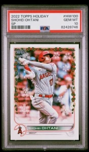 2022 Topps Holiday Shohei Ohtani Candy Cane Short Print PSA 10 ๐ - Picture 1 of 2