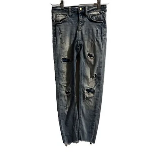 Youth Kancan Sz 12 Girls Mid Rise Slim Fit Skinny Jeans Estilo 31609 Raw Hem - Picture 1 of 7