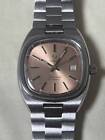 Omega Seamaster TV Screen Men's Watch Pink Gold Square Silver Unisex Auth