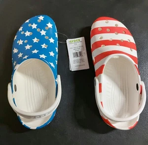 Crocs Classic American Flag Stars and Stripes Clogs M7/W9 NWT - Picture 1 of 10