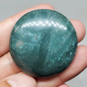 22 gr Green Jasper Loose Stone Surface Polished Round Cabochon - Picture 1 of 3