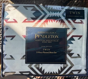Pendleton twin size 3 piece White Sands pattern flannel sheet set New - Picture 1 of 3