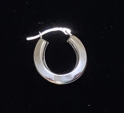 PENDIENTE ÚNICO Estate ORO BLANCO 14K Aro Ovalado, .4g 20mm Foto 1 de 4