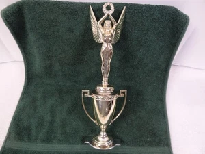 Vintage Metal 12" Angel Winged Greek Goddess Woman Trophy Topper Figurine Cup - Picture 1 of 13
