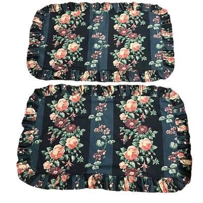 Juego de 2 fundas de almohada King con volantes florales verdes Laura Ashley Foto 1 de 4