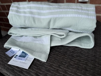 Toalla de playa The Big One Aqua Stripe 36x72 resistente a la arena algodón piscina baño nueva con etiquetas Foto 1 de 4