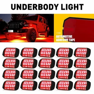 Waterproof 20pcs 12V LED Red Underglow Underbody Rock For Light Car Motorcycle - Picture 1 of 15