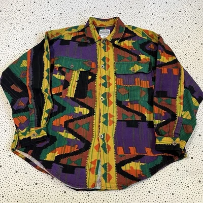 Vintage Jams World Shirt Men's XL Longsleeve Button Up Surf Line Hawaii Aztec - Image 1 of 4
