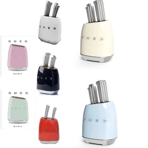 Smeg 7-mehrfarbiges Stück NEU Messerblock Set Edelstahl KOSTENLOSER VERSAND - Bild 1 von 15
