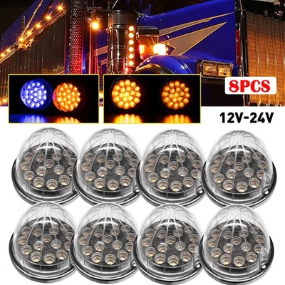 8X LED Watermelon Lights Truck Trailer Indicator Side Marker Clearance Lamp DRL - Image 1 of 4