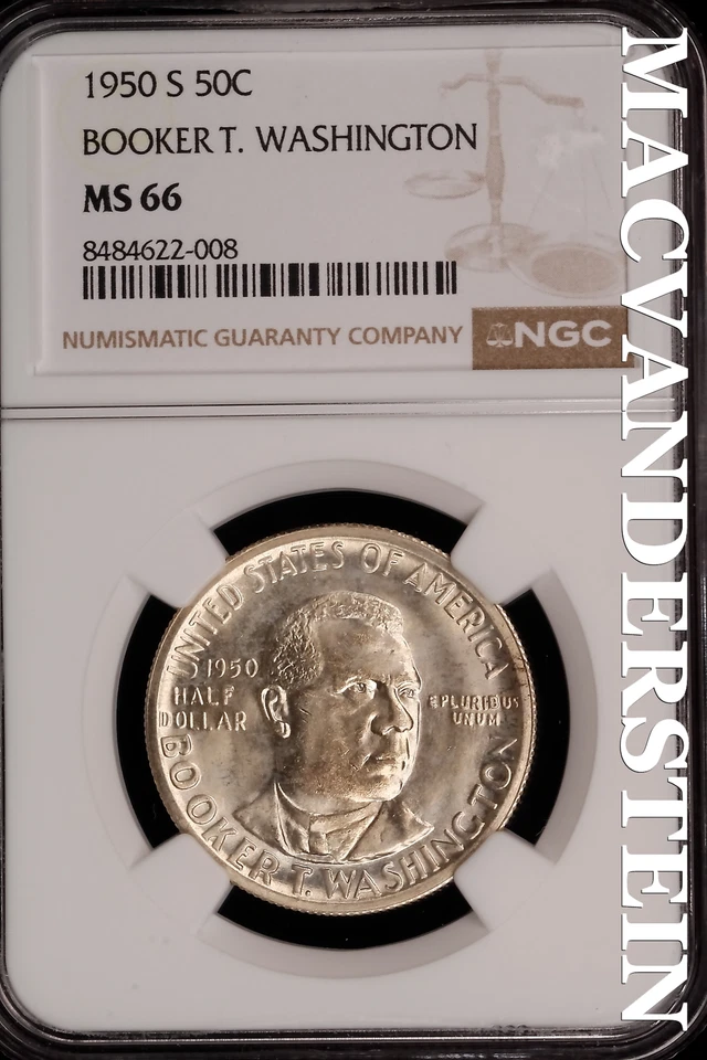 1950-S Booker T. Washington Commemorative Half Dollar - NGC MS 66 - #SLi335 - Image 1 of 2