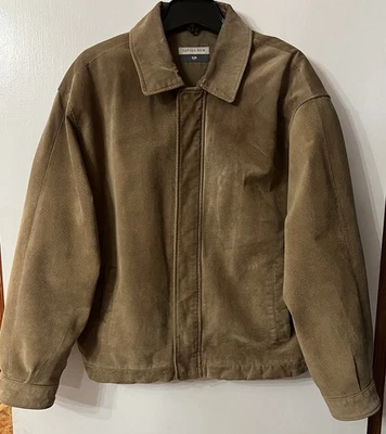 CHAQUETA/ABRIGO DE CUERO SAVILE ROW S/R-Suave-Estilo Bombardero Retro-Hombre Talla GRANDE-L Foto 1 de 4