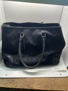 Coach Signature Hampton Cavas Tasche schwarz groß akzeptabel fairer Zustand - Bild 1 von 8