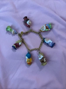 Disney Store Snow White Seven Dwarfs Dwarves Kids Charm Bracelet Vintage - Picture 1 of 9