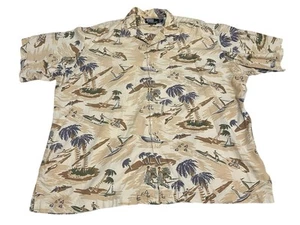 Vintage Polo Ralph Lauren Shirt Adult XL Clayton Hawaiian Surfer Palm Camp Mens - Picture 1 of 4