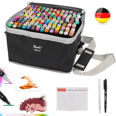Graffiti Stifte Pinsel Twin Marker 80/168Fraben Permanent Alkohol Marker Set DHL - Bild 1 von 4