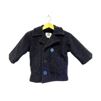 Corky & Company Abrigo Guisante Náutico Azul Forrado en Vellón Botón Ancla Talla 4T Foto 1 de 4