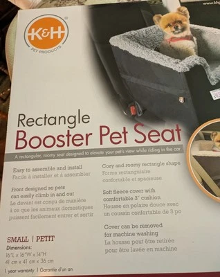 Rectangle Bucket Booster Pet Car Seat - Small - Gray and Beige - Image 1 of 4
