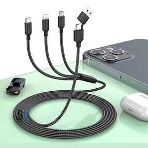 USB C to USB A Cable for iPhone 15/16/17 Pro 5 in 1 Car Multi Charging Universal - Picture 1 of 27