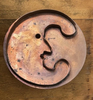 Cortador de galletas de cobre extra grande vintage Man in the Moon Martha Stewart 6,25" Foto 1 de 4