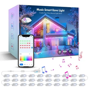 Music Permanent Outdoor RGB Smart Eaves Lights with App Control, IP65 Waterpr... - Picture 1 of 8