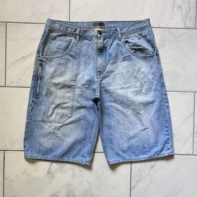 Y2K G Unit Denim Shorts Mens 38 Baggy Jean Relaxed Fit Hip Hop 2000s Jorts - Imagem 1 de 4