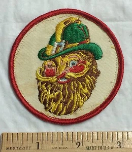 Irish Leprechaun with Beard Head Logo Round Embroidered Souvenir Patch Badge - Picture 1 of 4