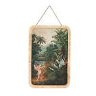 Aila Rattan Paper Nature Painting with Cupid, Art Wall Hanging Framed, 60cm