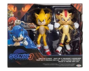Super Shadow & Super Sonic Jakks Pacific Light Up 2 Pack Sonic 3 Movie NEW HTF - Picture 1 of 3